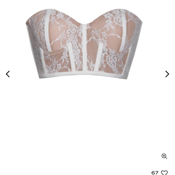 Miss Circle White Lace Corset Crop Top - Picture 7 of 12